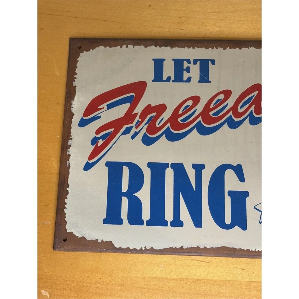 Liberty Bell Let Freedom Ring Rustic Metal Sign 12